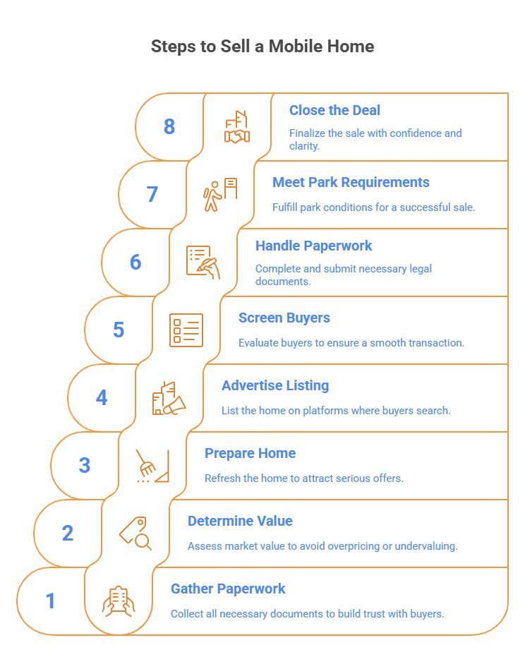 Infographic of 8 Steps to Sell a Mobile Home By Owner