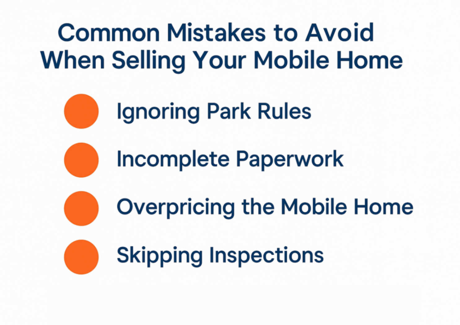 Infographic on common mistakes to avoid when selling your mobile home