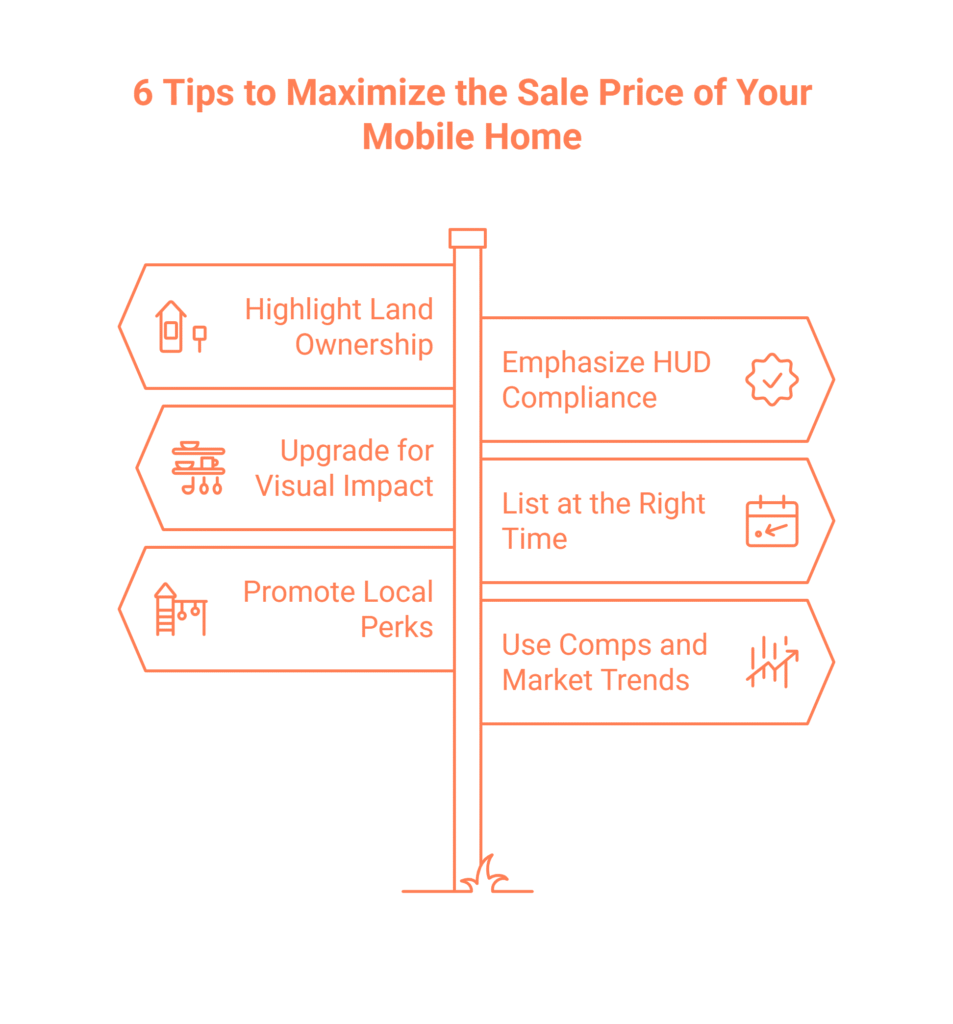 Infographic on 6 tips to maximize the sale price of your mobile home