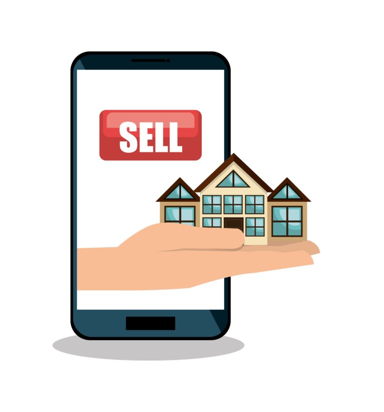 Illustration of a house sell on a phone