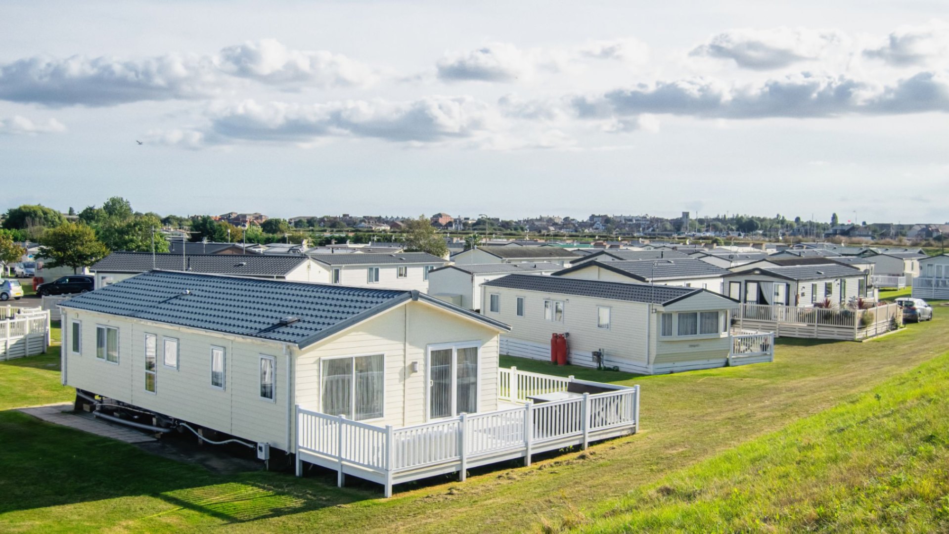 A group of mobile homes