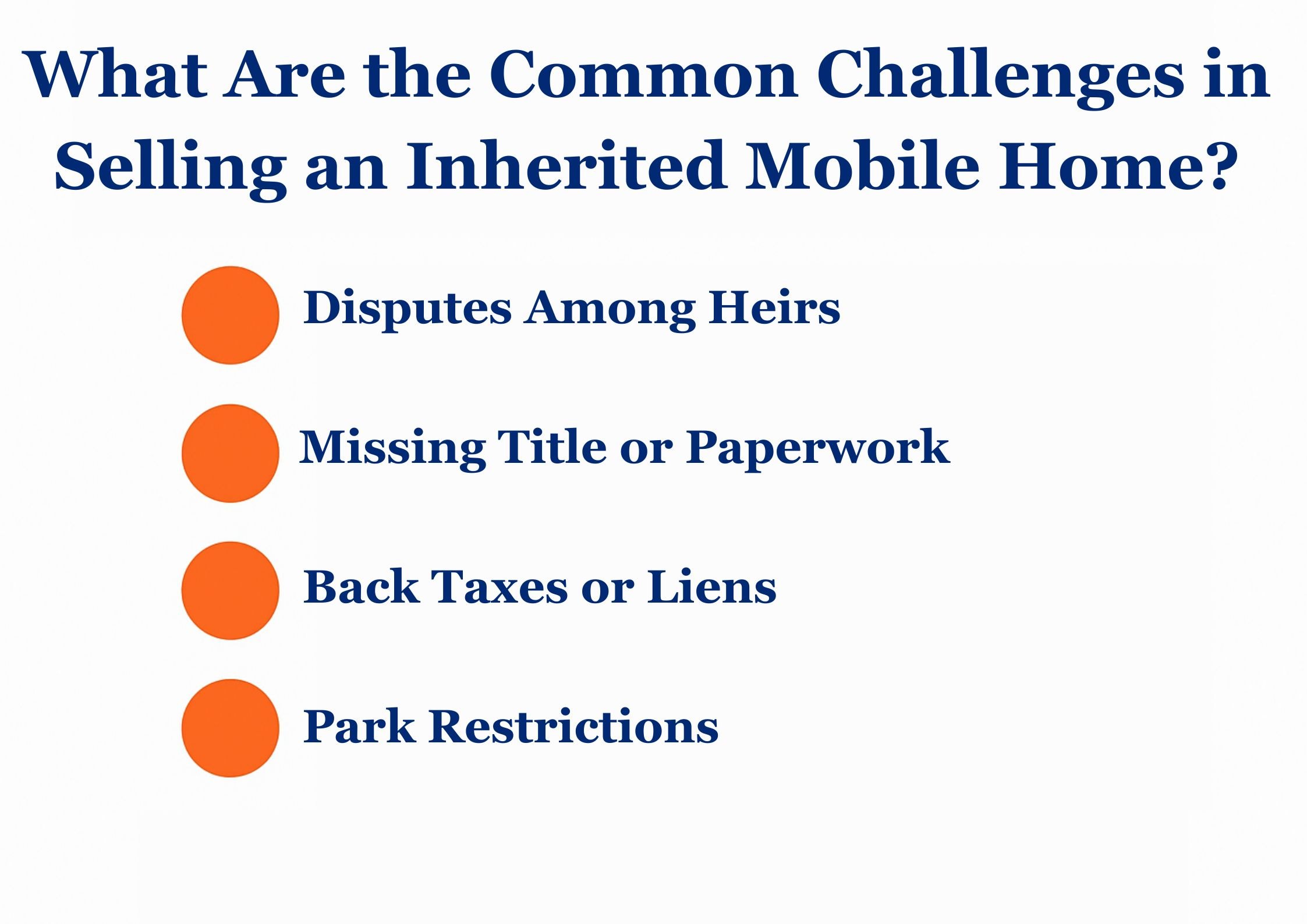 Infographic on What Are the Common Challenges in Selling an Inherited Mobile Home
