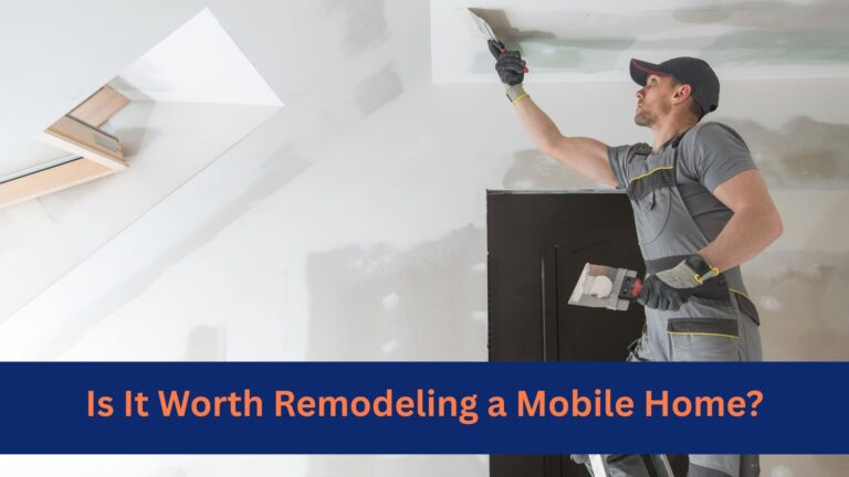 A painter paining a mobile home