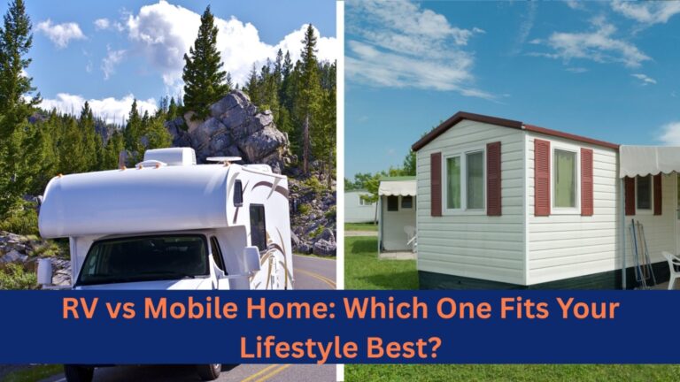 An RV and a mobile home side-by-side
