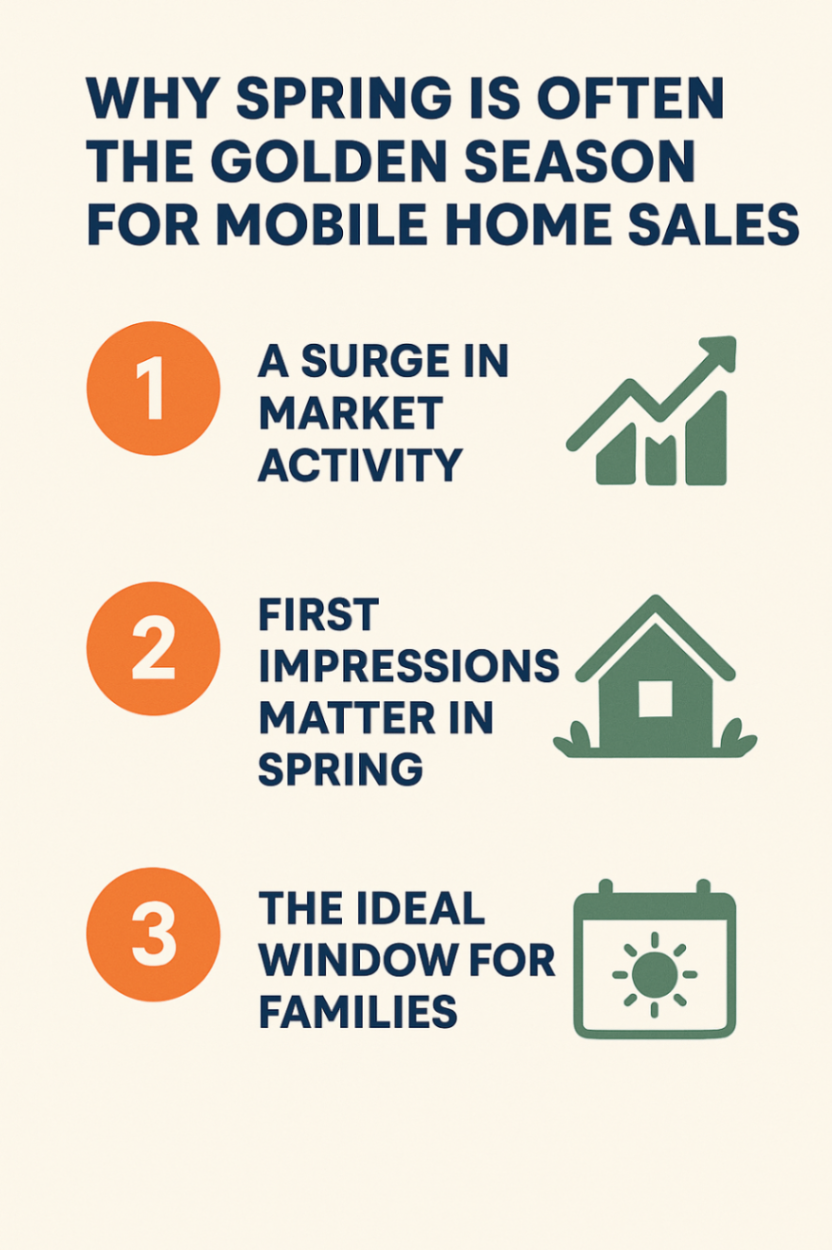 Infographic showcasing why spring is the best time to sell mobile home