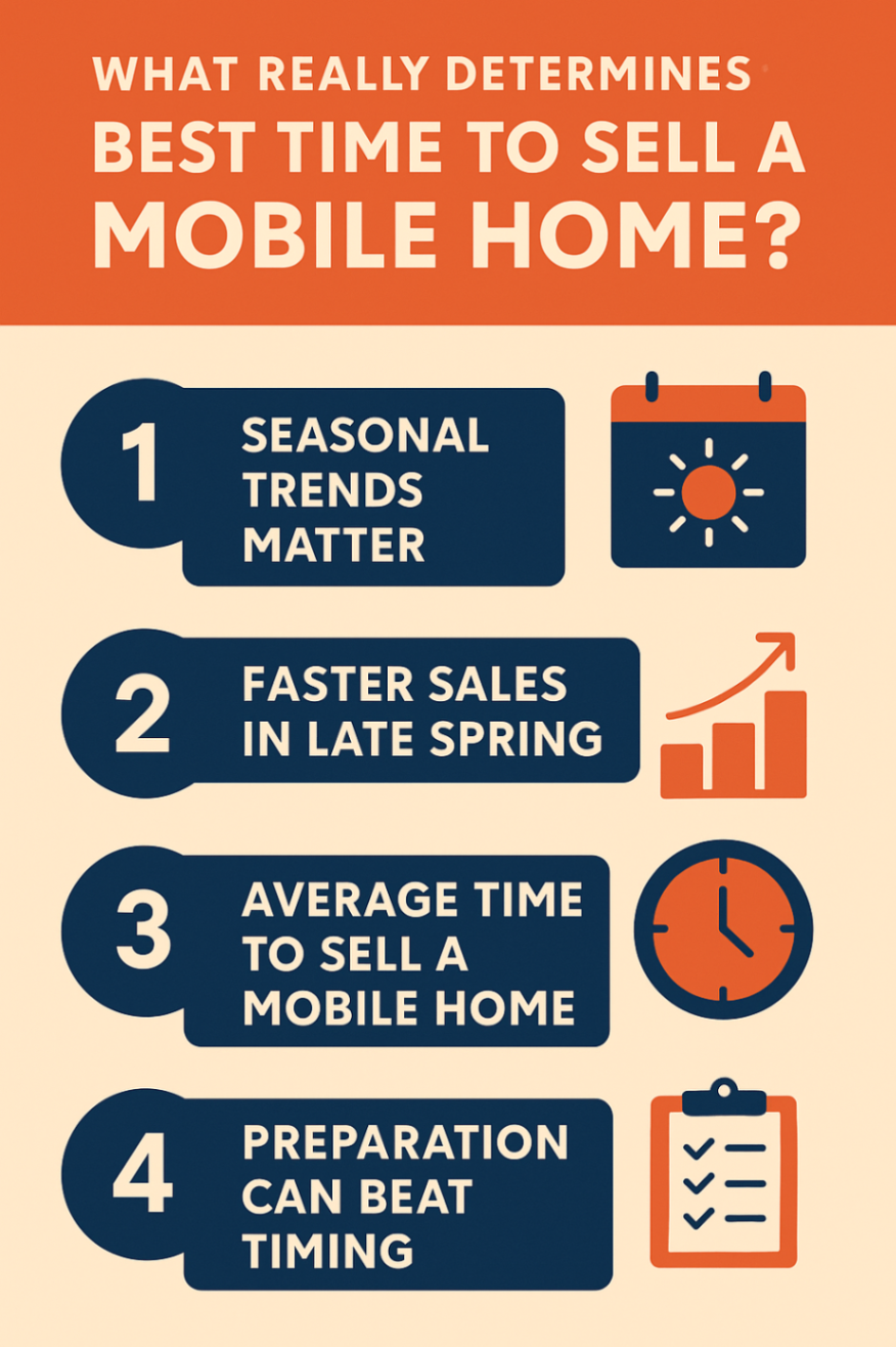 Infographic showcasing the factors to consider when selling mobile home