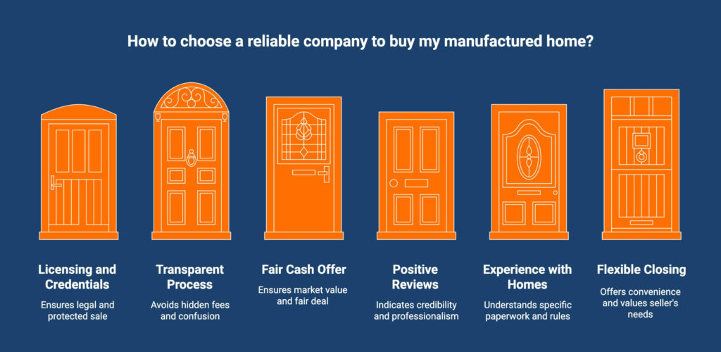 Infographic of What Should I Look for When Choosing a Company to Buy My Manufactured Home